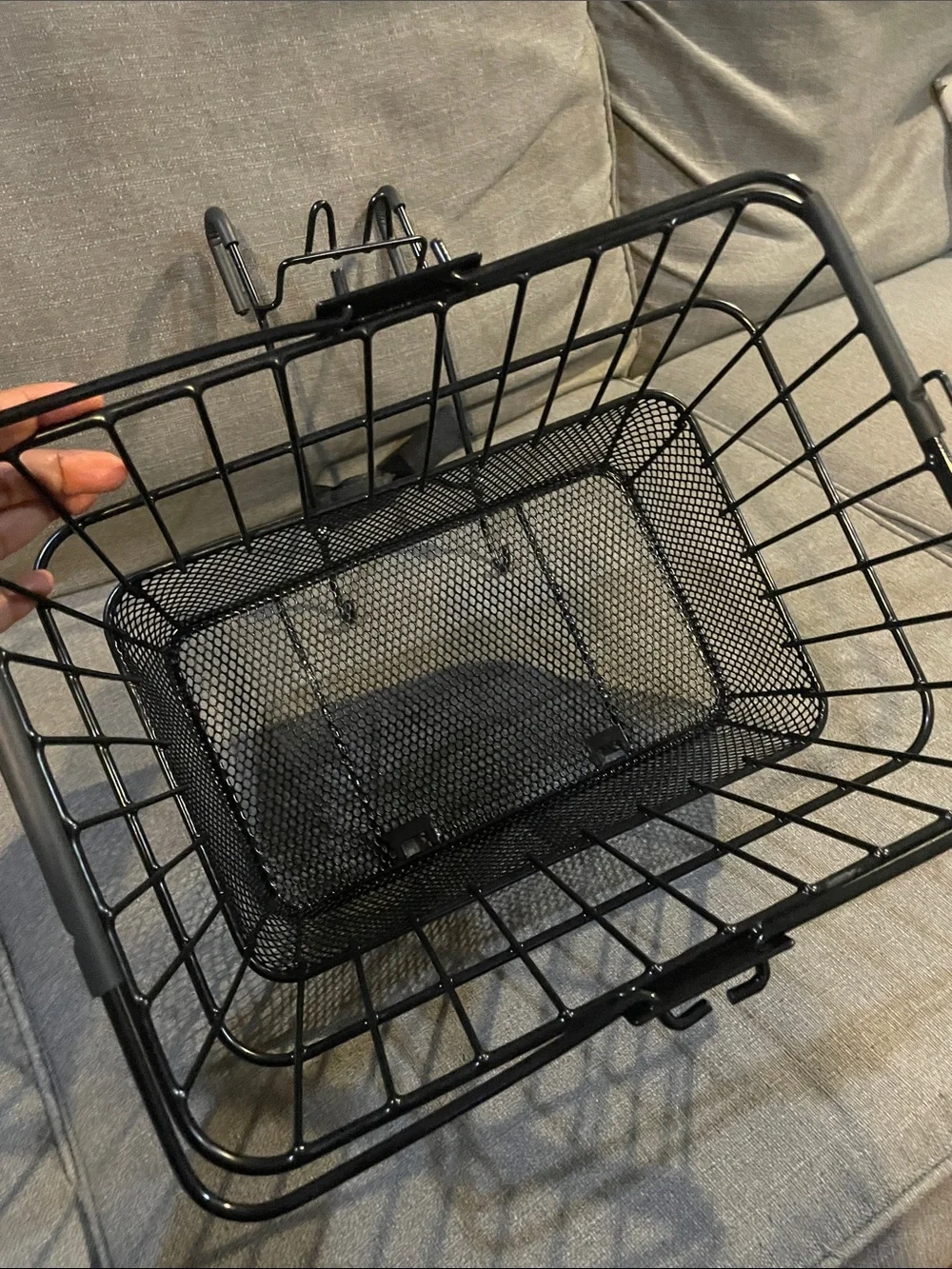 Bicycle Black Metal Wire Basket